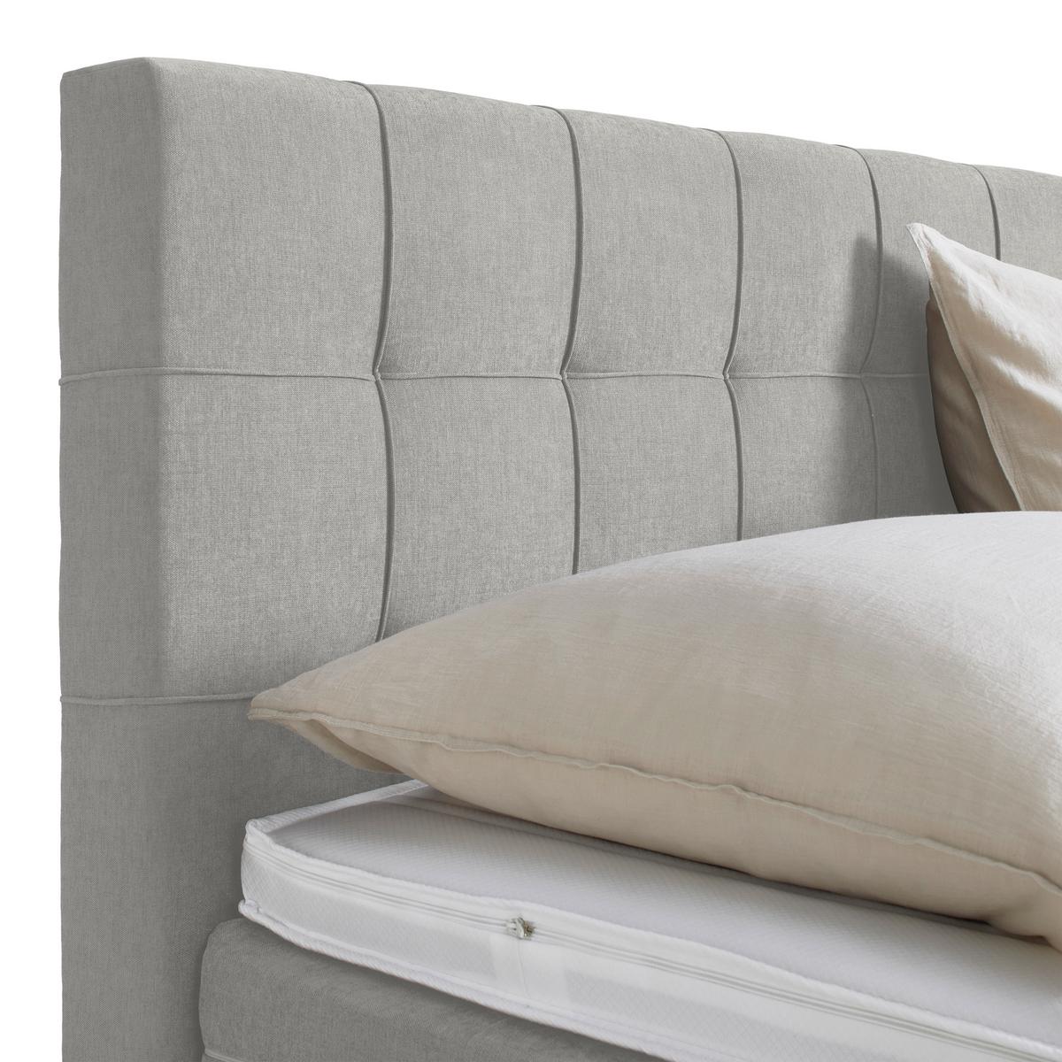 Boxspringbett Primo Grau ca. 160x200cm - Grau, KONVENTIONELL, Holz/Holzwerkstoff (160/200cm) - Premium Living