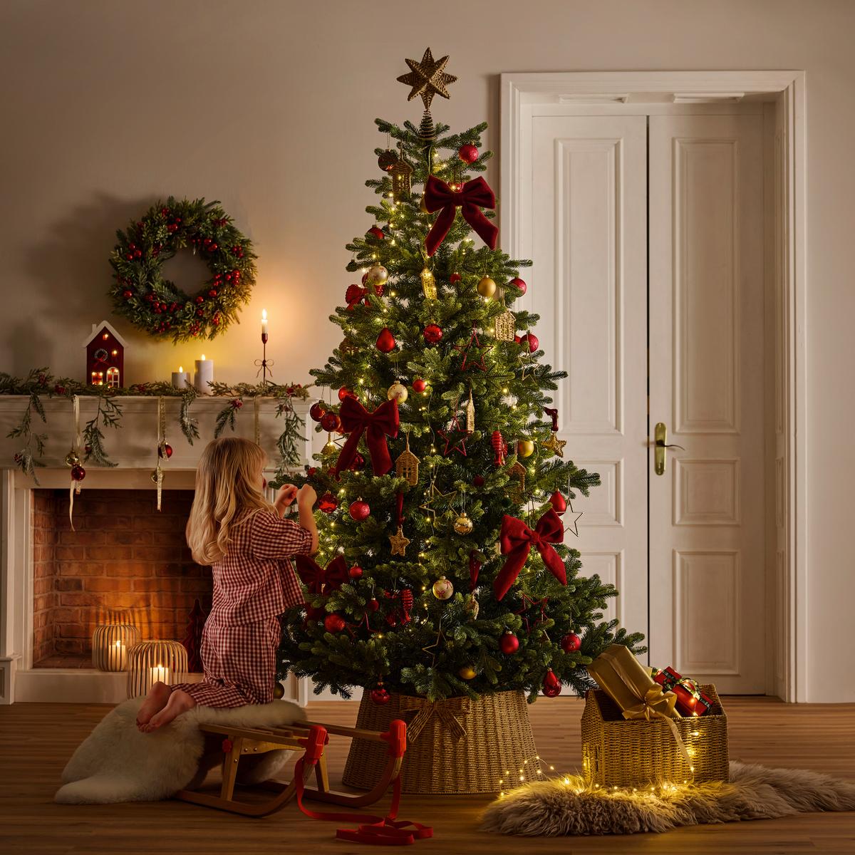 Weihnachtsbaum Geneva Grün ca. 210cm - Grün, KONVENTIONELL, Kunststoff/Metall (126/210cm) - Mömax