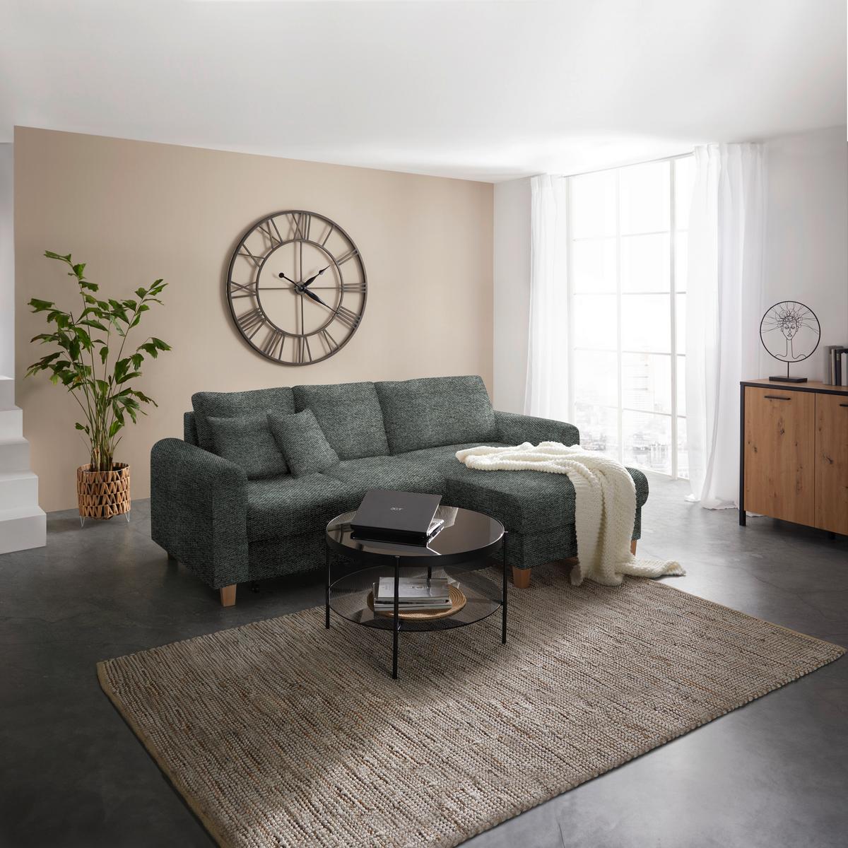 Kutna Garnitura Lille - boje grafita/svijetlo smeđa, Moderno, tekstil/drvo (232/110/156cm) - Best Price