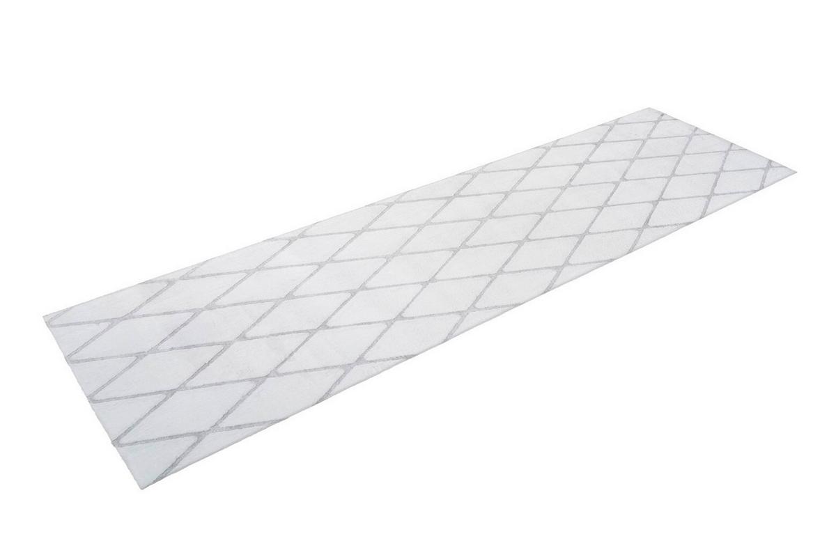 TEPPICH VIVICA 225 WEIß / GRAUBLAU - Weiss/Grau, Konventionell, Textil (80/250cm) - Kayoom