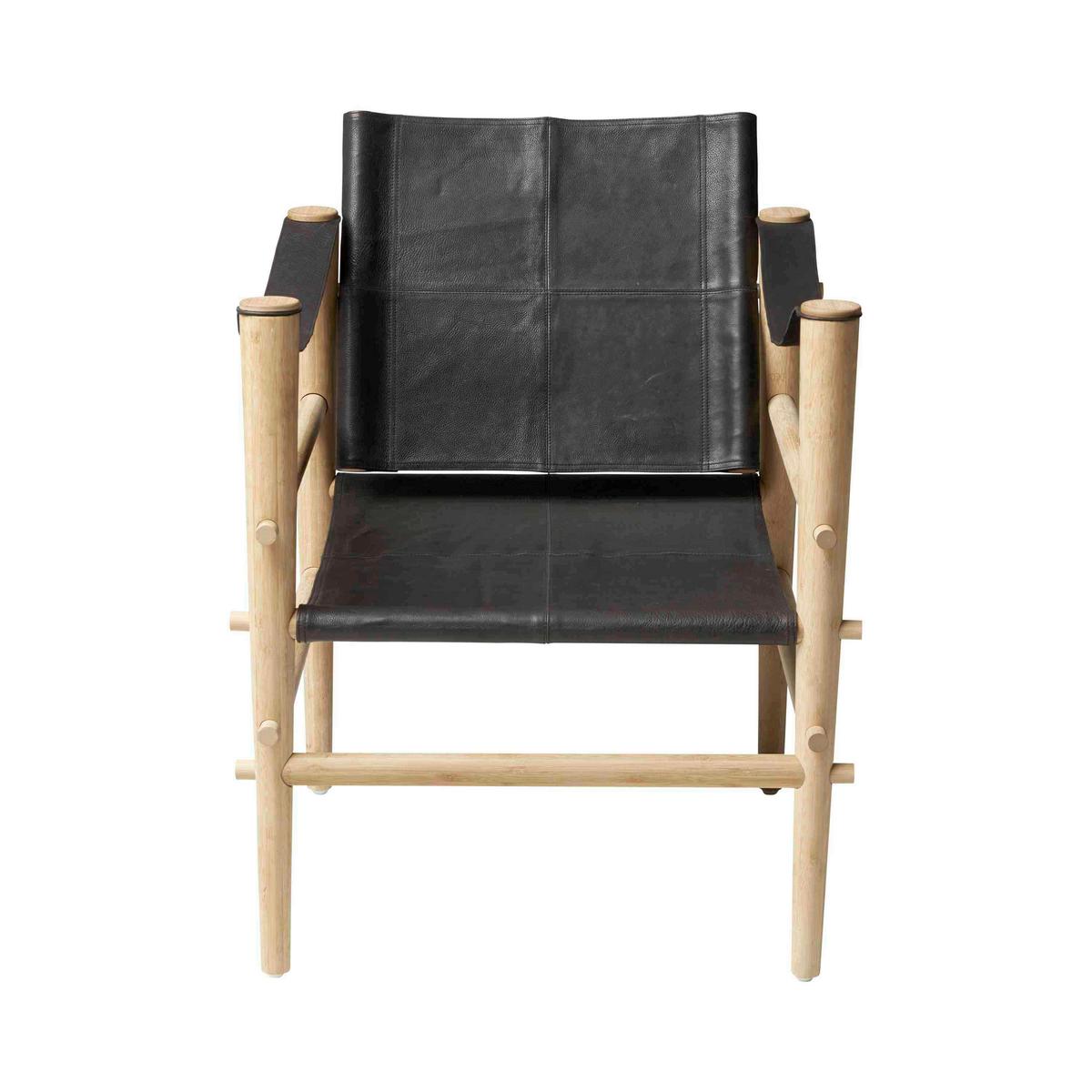 Sessel Noble 3155028 - Schwarz/Naturfarben, Romantik / Landhaus, Leder/Holz (59/79/61cm) - MID.YOU