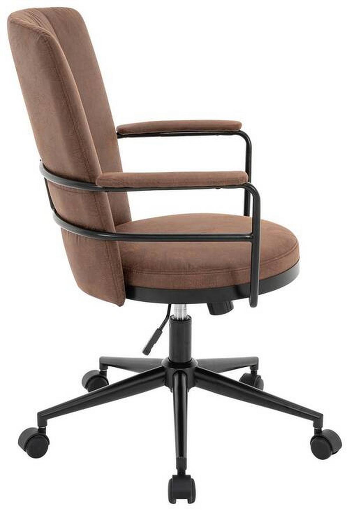 KRZESŁO OBROTOWE KONNY - czarny/brązowy, Design, tworzywo sztuczne/metal (64/89,5-97,5/64cm) - Carryhome