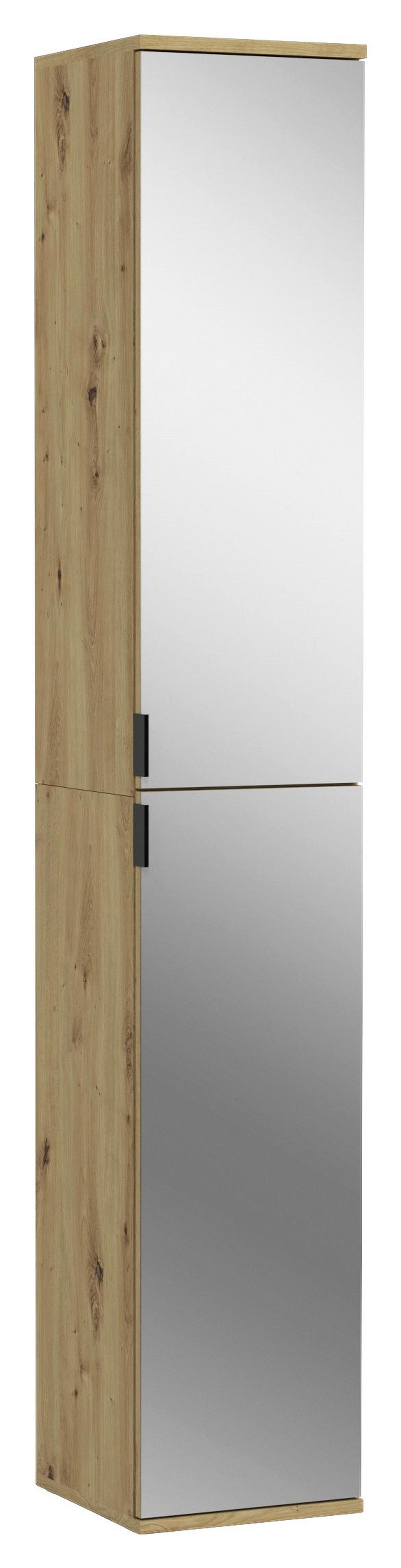 Gaderobenschrank Projekt X ca. 91x193 cm Eiche Artisan - Eichefarben/Grau, KONVENTIONELL, Glas/Holzwerkstoff (91/193/34cm) - MID.YOU