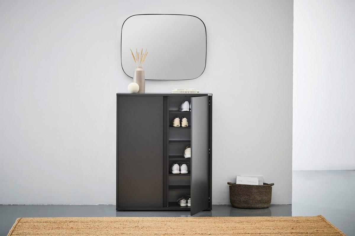 SZAFKA NA BUTY LIV - antracytowy, Konventionell, materiał drewnopochodny/tworzywo sztuczne (97,5/120/34cm) - Xora