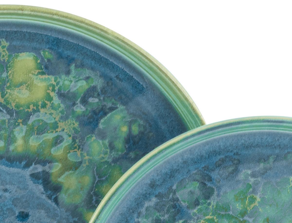 Set Krožnikov Yuki Uno, 4-Delni - modra/zelena, Basics, keramika (28cm) - Creatable