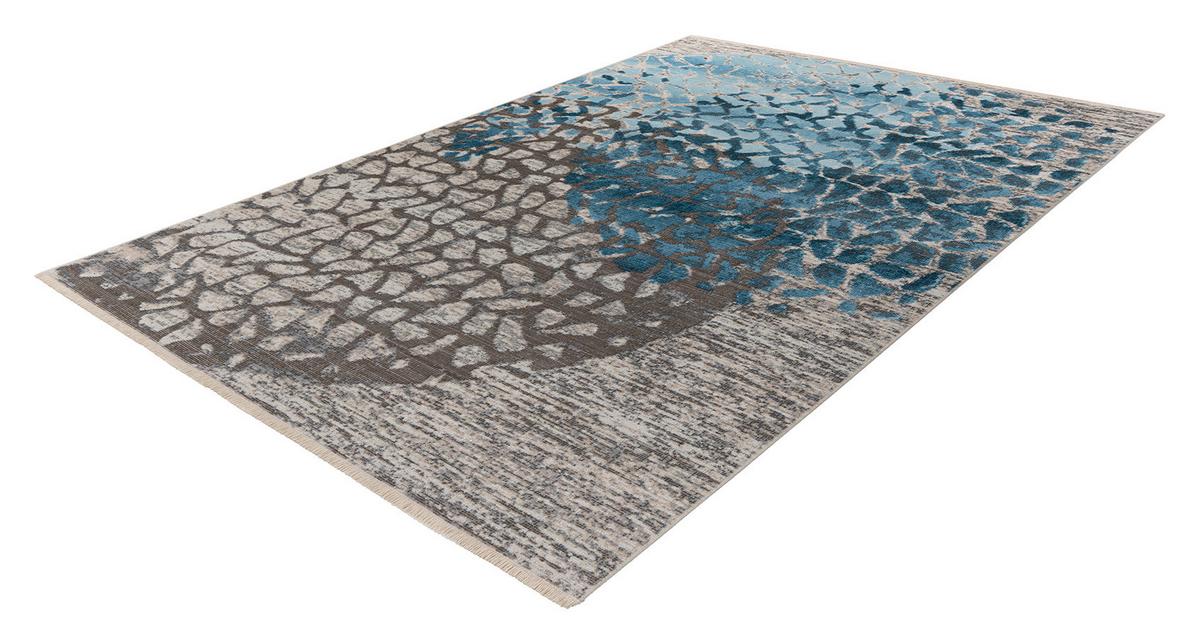 Flachwebeteppich Dilan 400 - Blau/Multicolor, Konventionell, Textil (120/170cm) - Kayoom