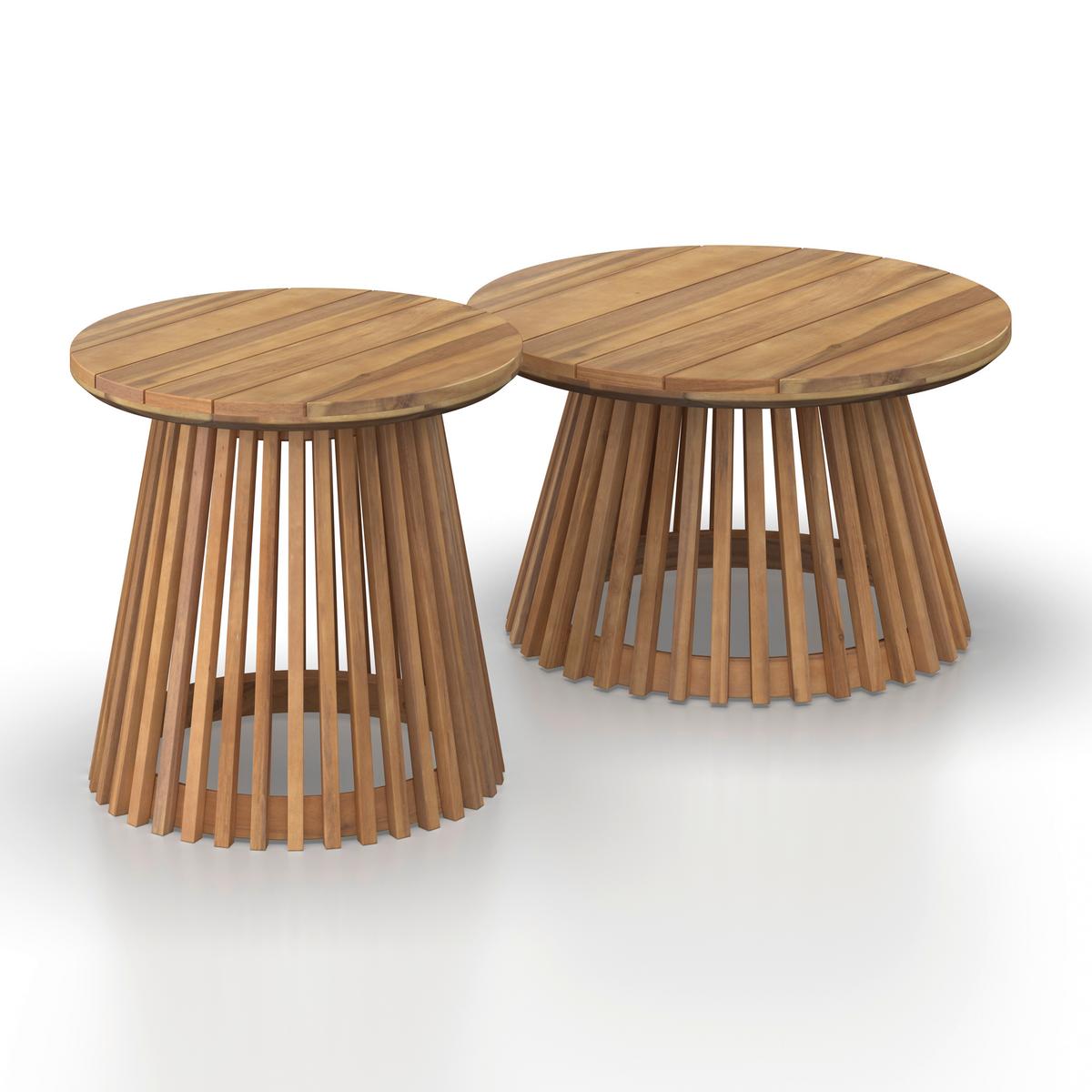 Loungegarnitur Mara Holz Outdoorstoff/Metall +Abdeckung - Creme/Teakfarben, MODERN, Holz/Textil (190/62,5/70cm) - Bessagi Garden