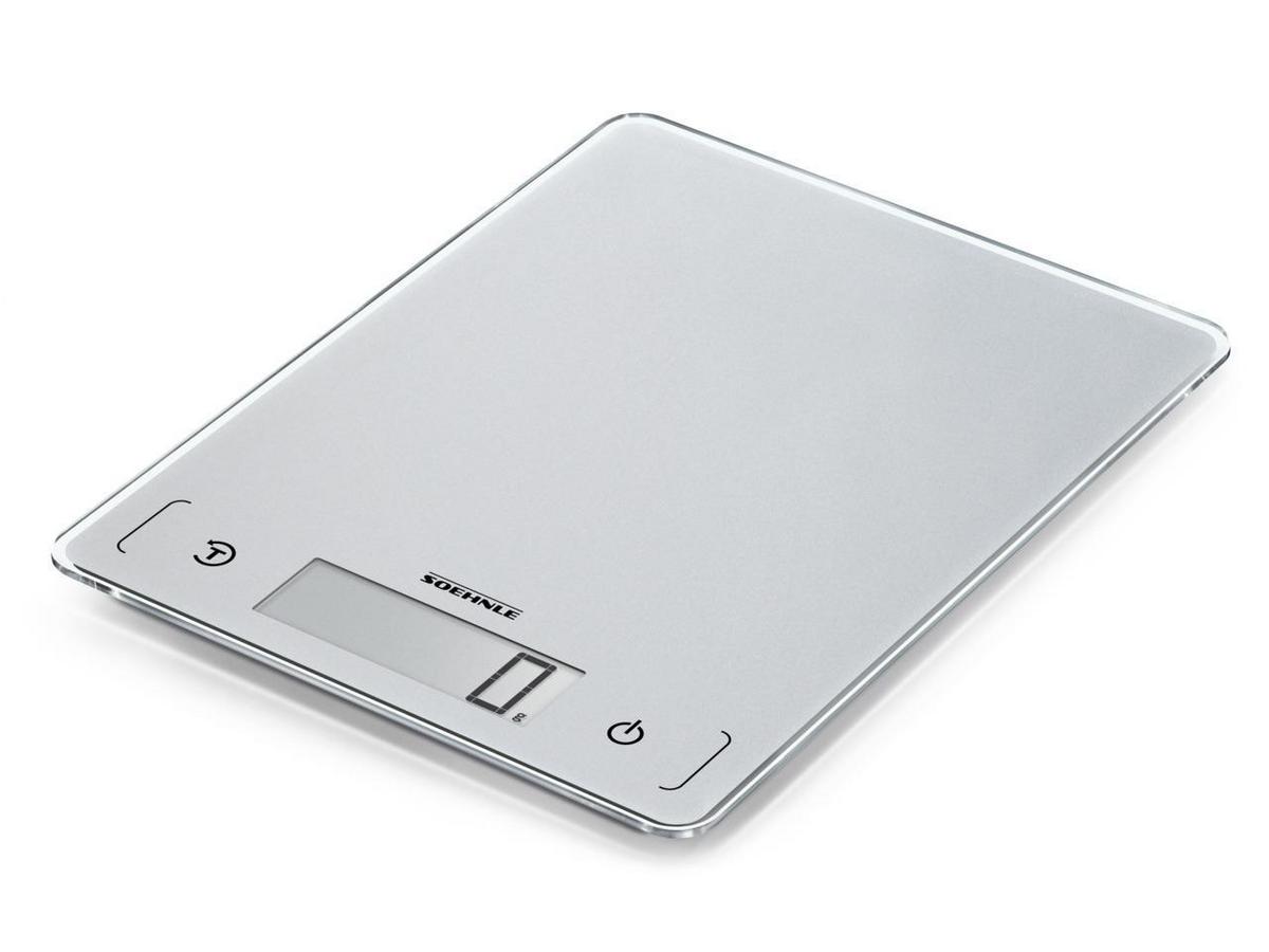 WAGA KUCHENNA ELEKTRYCZNA 61504 - kolor srebrny, Basics, tworzywo sztuczne/szkło (17/0,99/22cm) - Soehnle