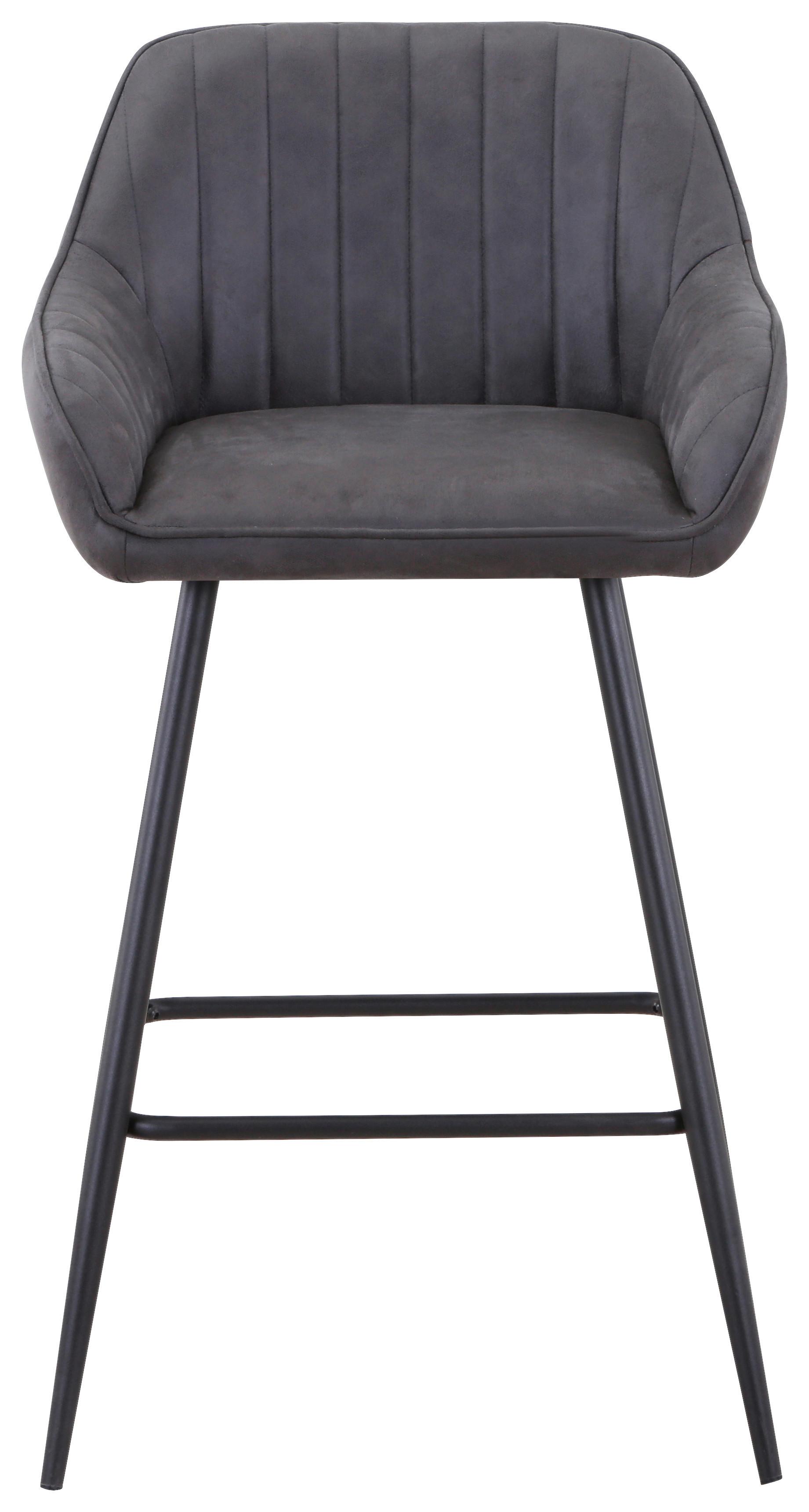 Barski Stol Rom, Siva - temno siva/črna, Moderno, kovina/tekstil (51/96/52cm)