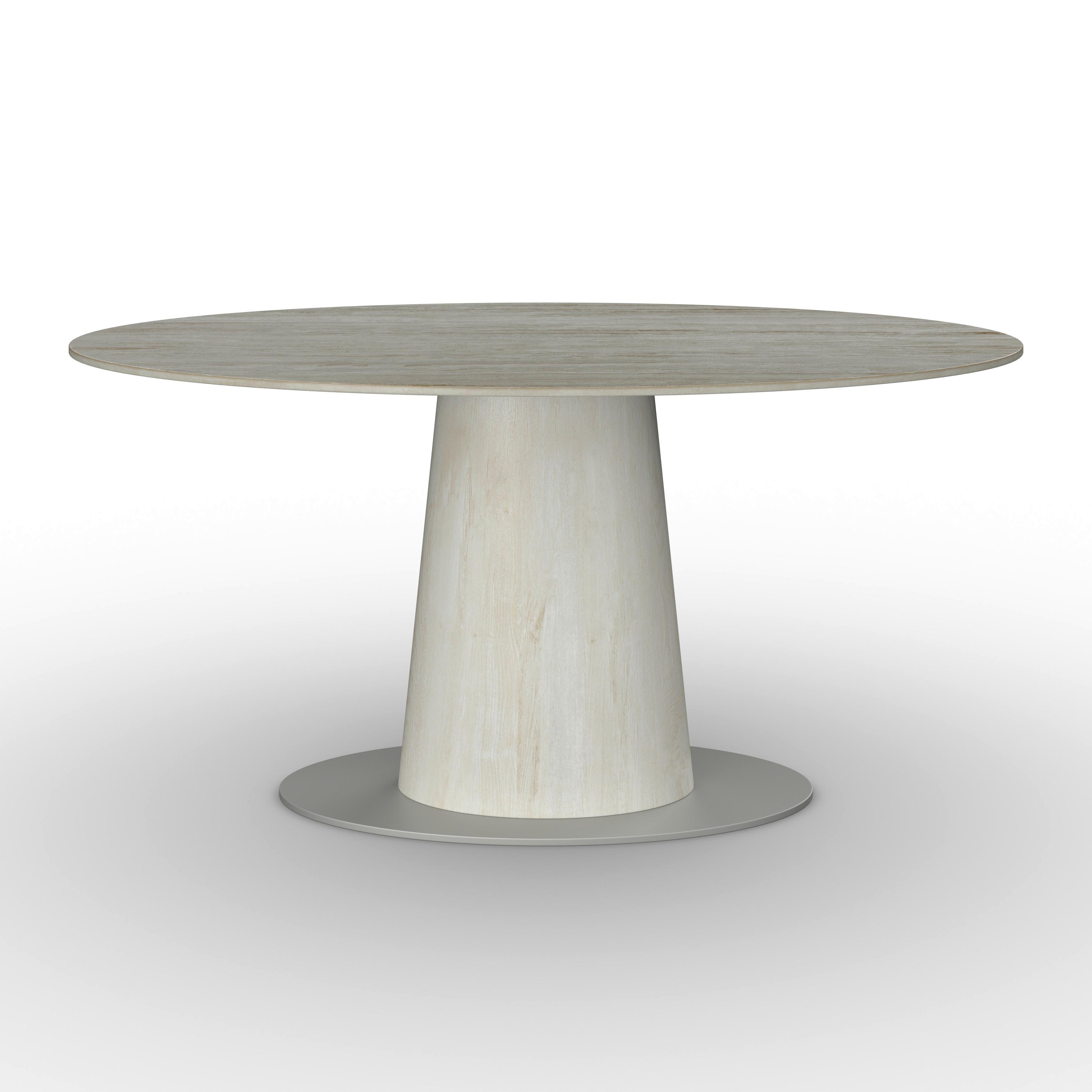 MATBORD THIAGO - cremefärgad, Modern, metall/trämaterial (160/76/90cm) - Bessagi Home