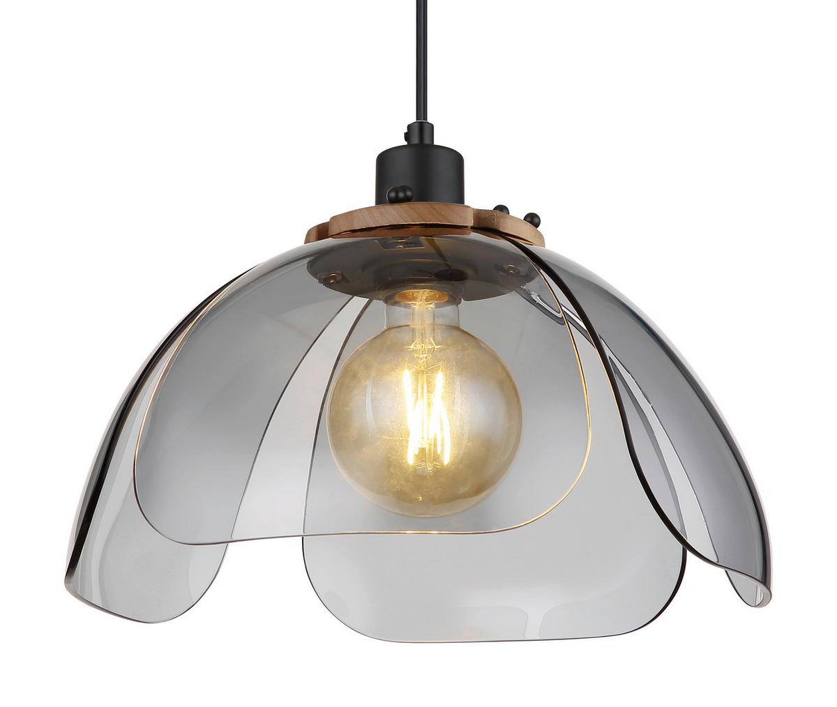 HÄNGELEUCHTE 15785 D: 34 CM SCHWARZ - Schwarz, Basics, Glas/Metall (34/120cm) - Globo