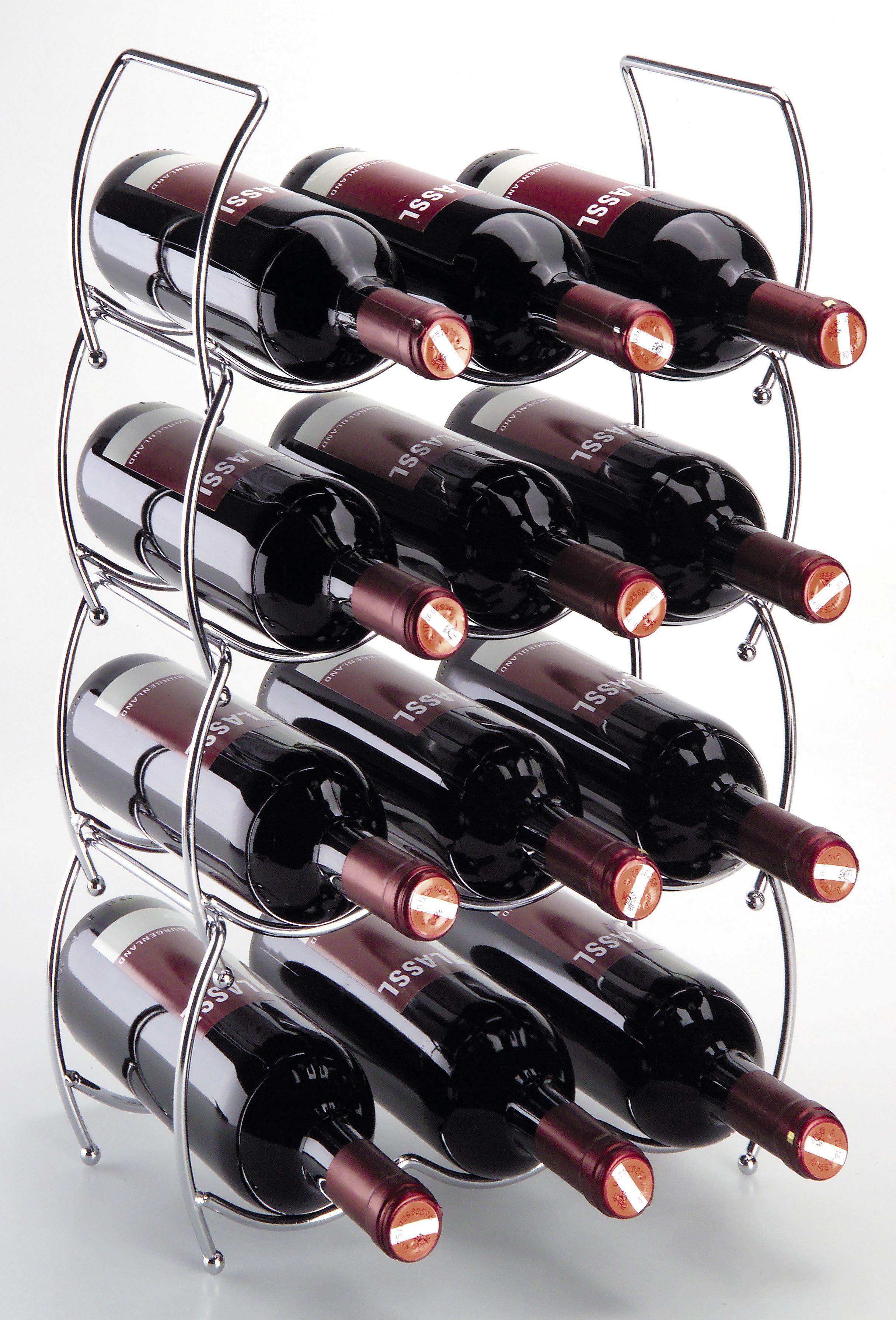 Stojalo Za Vino Giovanni - barve kroma, kovina (32,5/49/14cm) - Modern Living