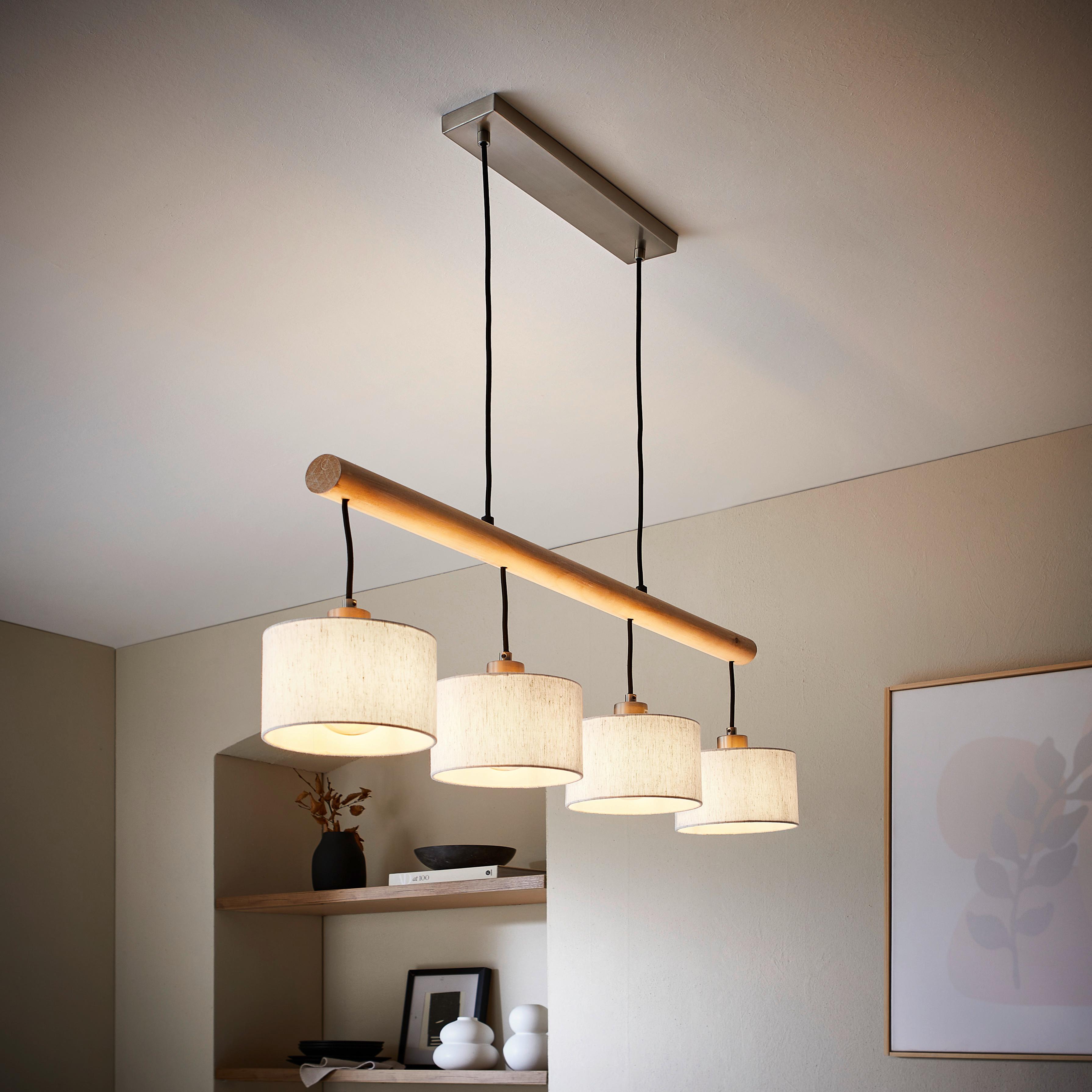LAMPA WISZĄCA JULIUS *SBN* - kolor naturalny/kolor piaskowy, Natur, tworzywo sztuczne/metal (102/18/120cm) - Novel