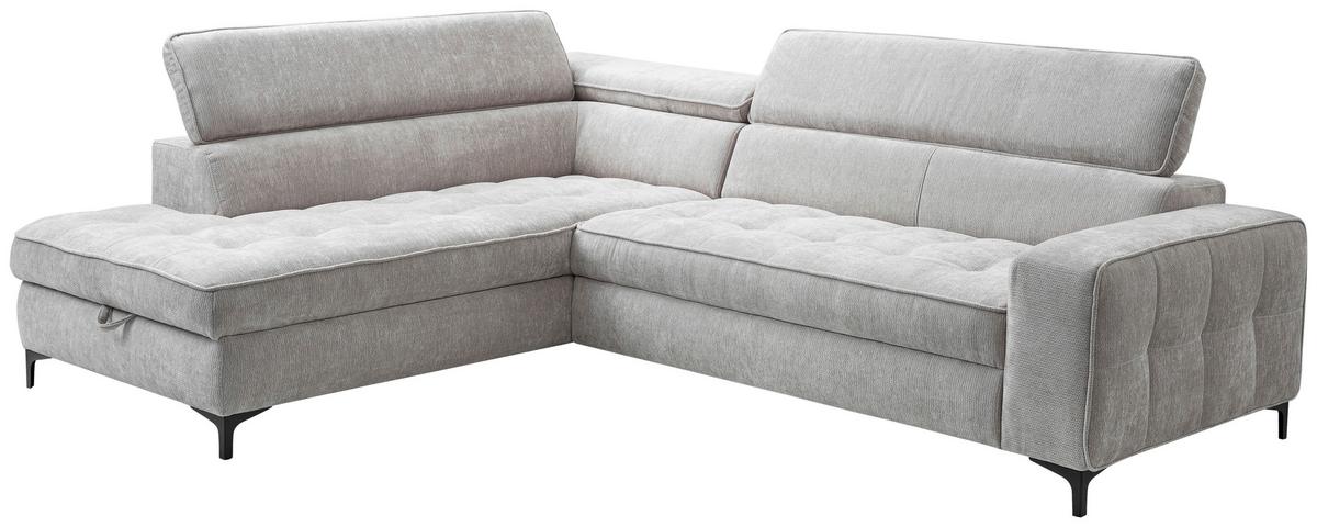 Kutna Garnitura Talia - svijetlo siva/crna, Basics, tekstil/metal (203/70-90/251cm) - Modern Living