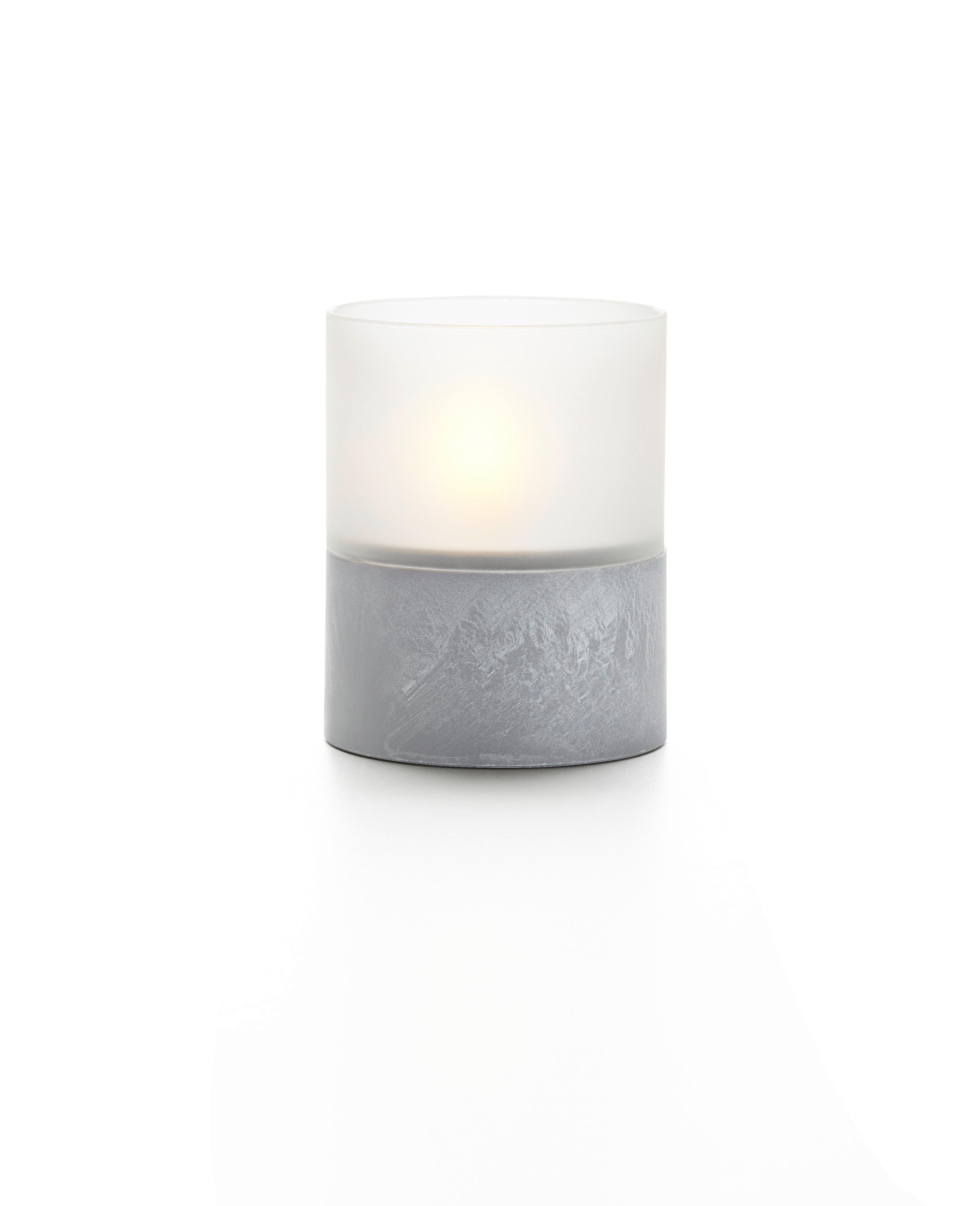 Led-sveča Malina - siva, Basics, steklo/keramika (8/10cm) - Modern Living