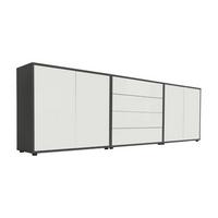 Sideboard Mailand Set 5 Anthrazit/Weiß - Anthrazit/Schwarz, MODERN, Holzwerkstoff/Kunststoff (237/73/33cm) - MID.YOU
