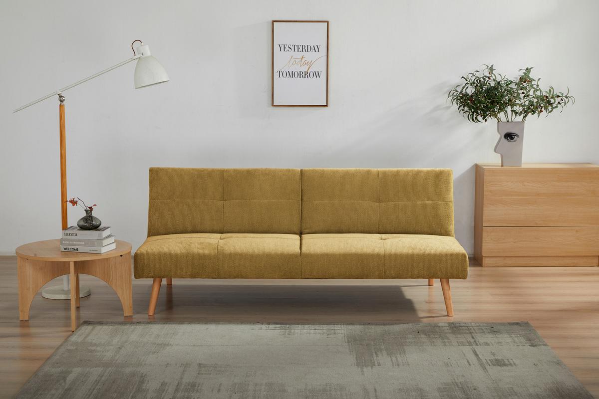 Sofa Jacky - prirodna boja/žuta, Moderno, drvo/tekstil (186/75/85cm) - Mömax