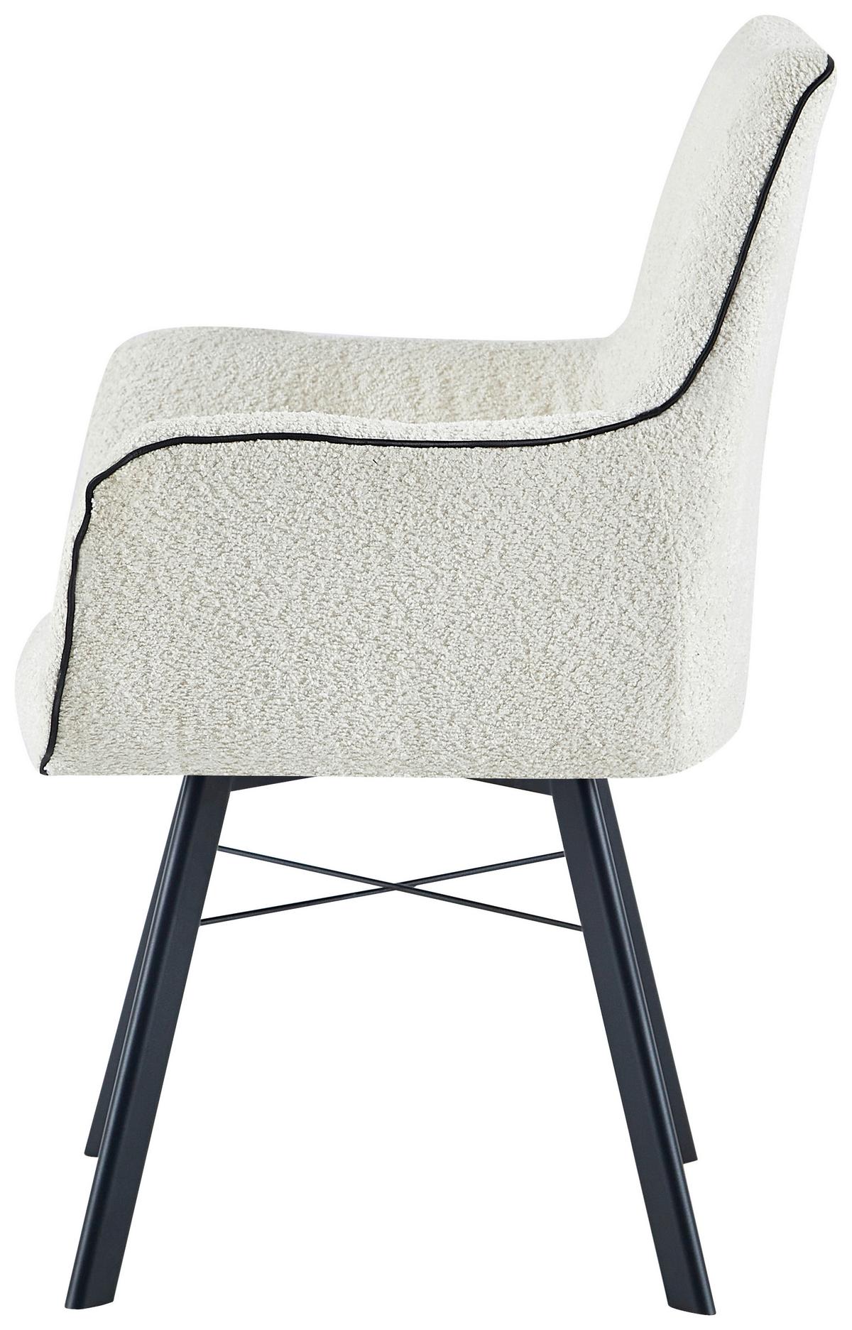 Karosszék Allie 125 - krémszínű, Design, textil/fém (64/91/61cm) - Kayoom