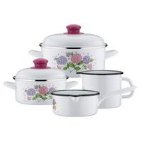 Set Posod Hortensie, 4-Delni - bela, Basics, kovina - delimano