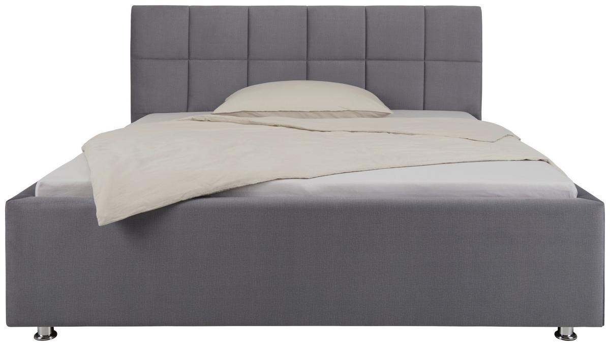 Tapecirani Krevet Bogner 180 - siva/boje kroma, Konvencionalno, tekstil (180/200cm) - Premium Living