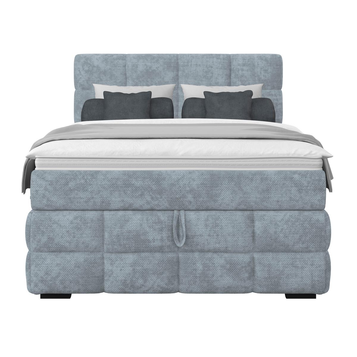 PAT BOX VEGA - albastru deschis/verde, Trend, lemn/textil (140/200cm) - Modern Living