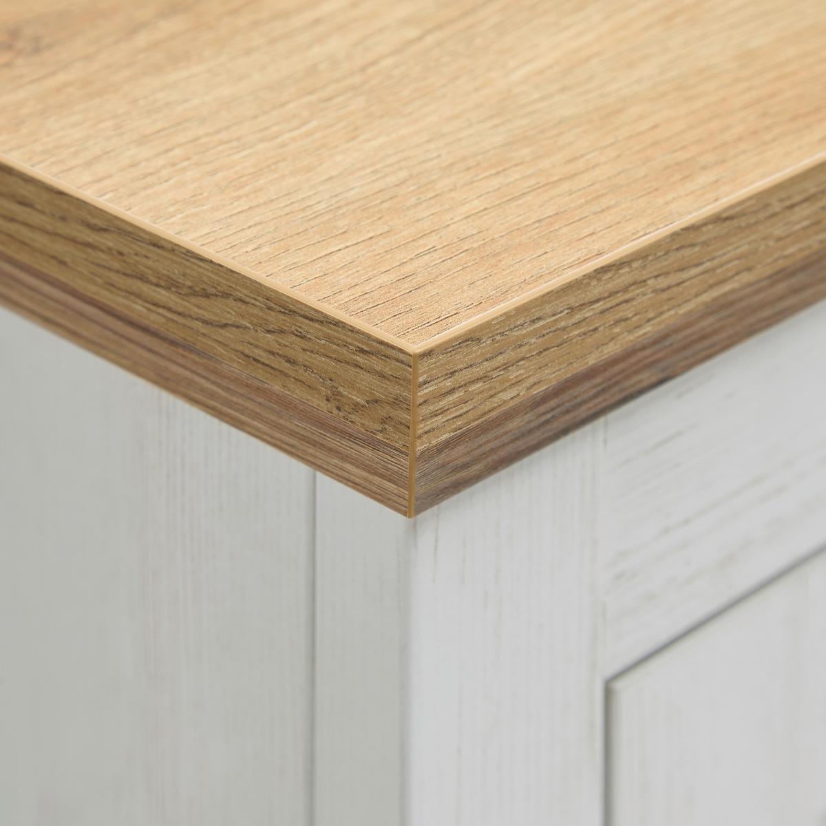 Sideboard Korsika Eichefarben/Weiß - Eichefarben/Schwarz, ROMANTIK / LANDHAUS, Holzwerkstoff/Metall (150/85/43cm) - Mömax