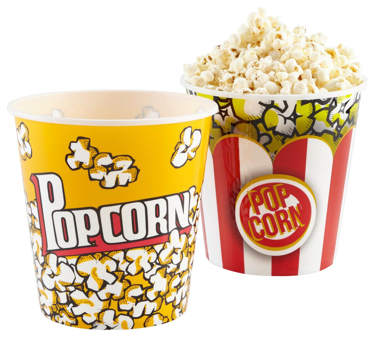 Bol pentru popcorn Poppy - alb/roșu, plastic (18/18cm) - Modern Living