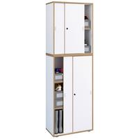 Omara Za Čevlje Salia, Bela, Barva Hrasta - srebrne barve/črna, Design, umetna masa/leseni material (60/183/37cm) - MID.YOU