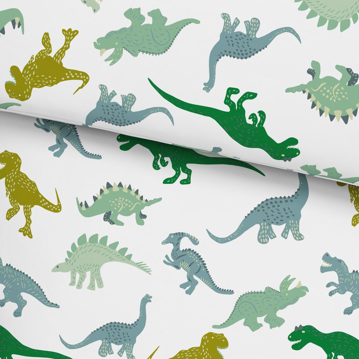 Kinderbettwäscheset DINO - Weiss/Grün, Textil (160/210cm) - Mömax