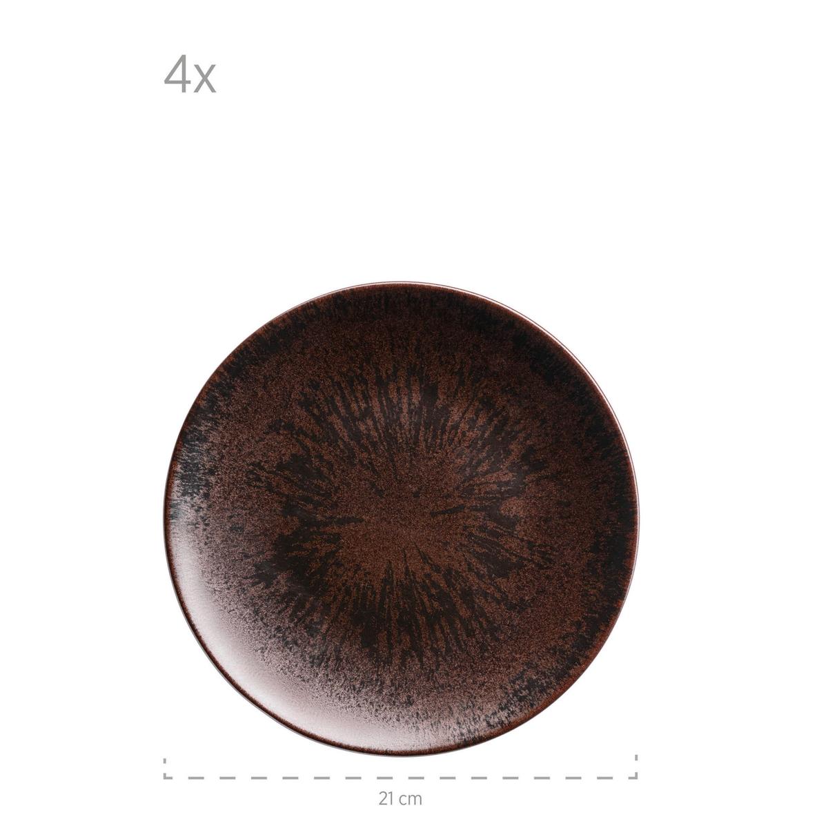 TAFELSERVICE METALLIC BRONZE - Dunkelbraun, Basics, Keramik - Mäser