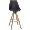 Tresenstuhl Schwarz - Schwarz/Braun, MODERN, Holz/Kunststoff (48,5/111,5/55cm) - ZANDIARA