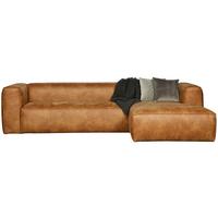 Ecksofa Bean Cognac S: 305x175cm - Cognac/Schwarz, Design, Leder/Kunststoff (305/175cm) - Livetastic