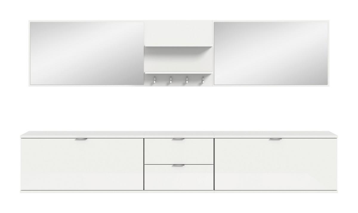 GARDEROBE PROJEKT X - Weiss Hochglanz/Weiss, Design, Holzwerkstoff (236/193/32cm) - Livetastic