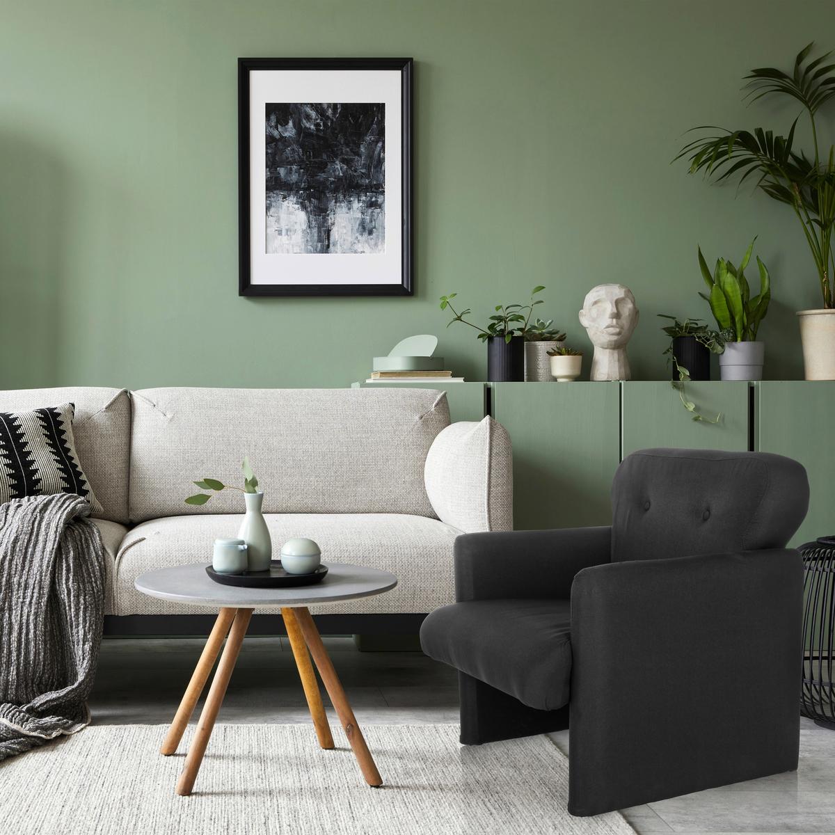 Naslanjač Caripito, Črna - črna, Moderno, tekstil (66/77/74cm) - MID.YOU