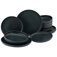 ZASTAWA STOŁOWA UNO BLACK - czarny, Design, ceramika (36,5/36,5/34,5cm) - Creatable