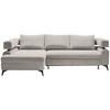 Kutna Garnituira Rosalie - bež/crna, Konvencionalno, tekstil/metal (184/265cm) - Modern Living