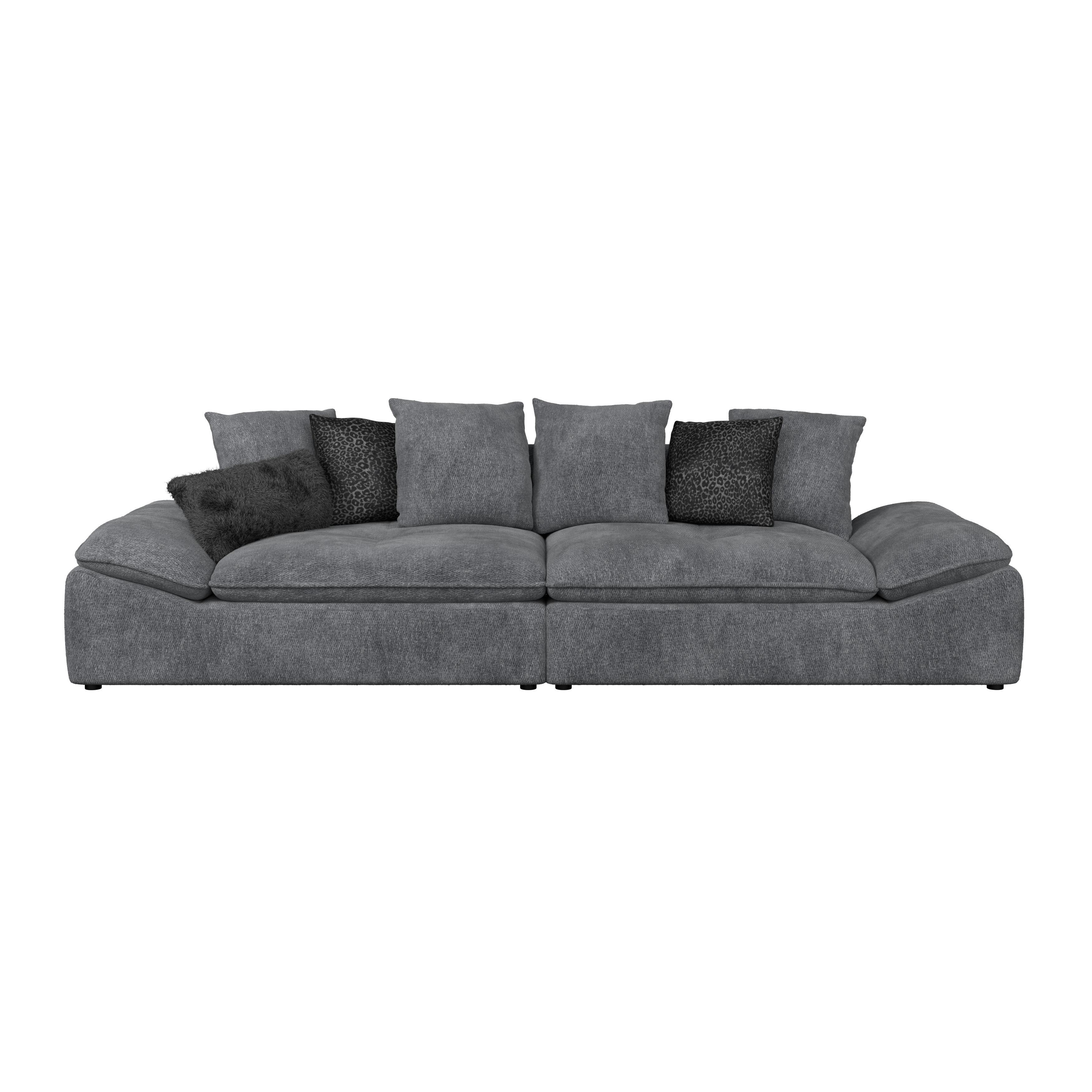 CANAPEA BIGSOFA DIUN - antracit/negru, Trend, textil (310/76-90/124cm) - Luca Bessoni