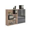 Aktenschrank Office Edition Sw Set 1 niedrig Eiche/Anthrazit - Anthrazit Hochglanz/Sonoma Eiche, MODERN, Holzwerkstoff (168,8/113,6/33cm) - MID.YOU