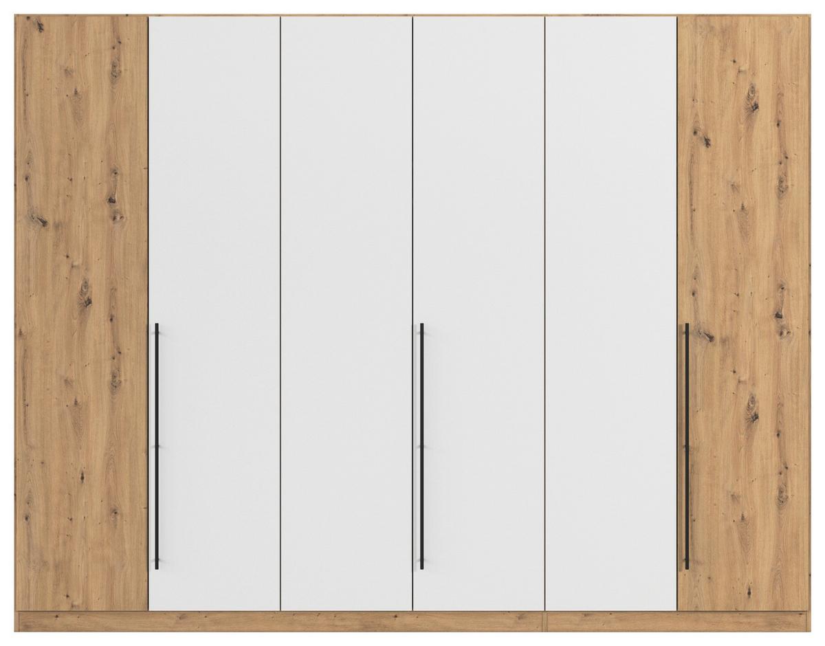 Kleiderschrank Safari Weiss/eiche Dekor - Weiss/Eiche Artisan, Konventionell, Holzwerkstoff/Metall (271/229/54cm) - Based