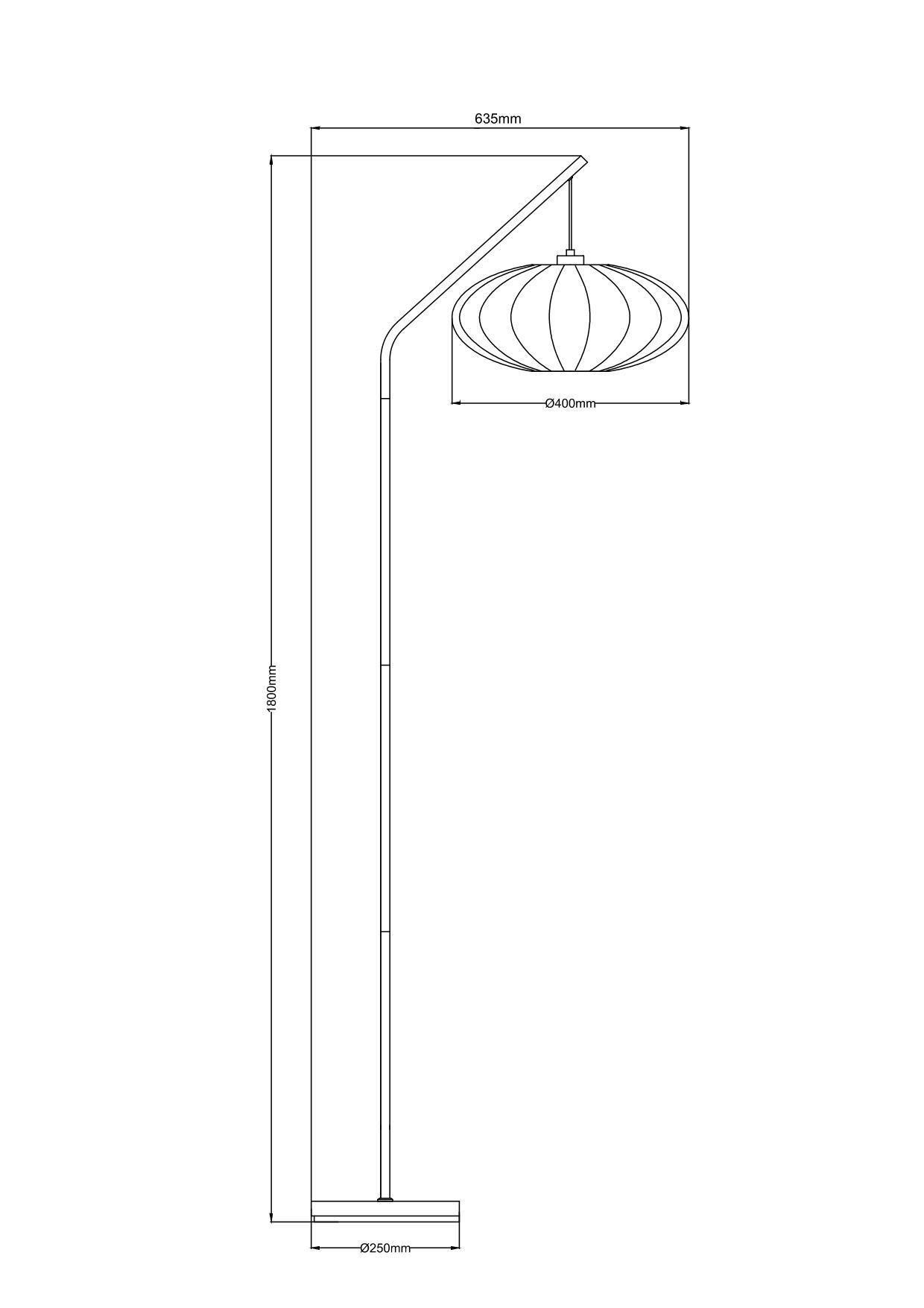 GOLVLAMPA MODERN - vit/svart, Modern, metall/textil (63.5/40/180cm) - Mömax