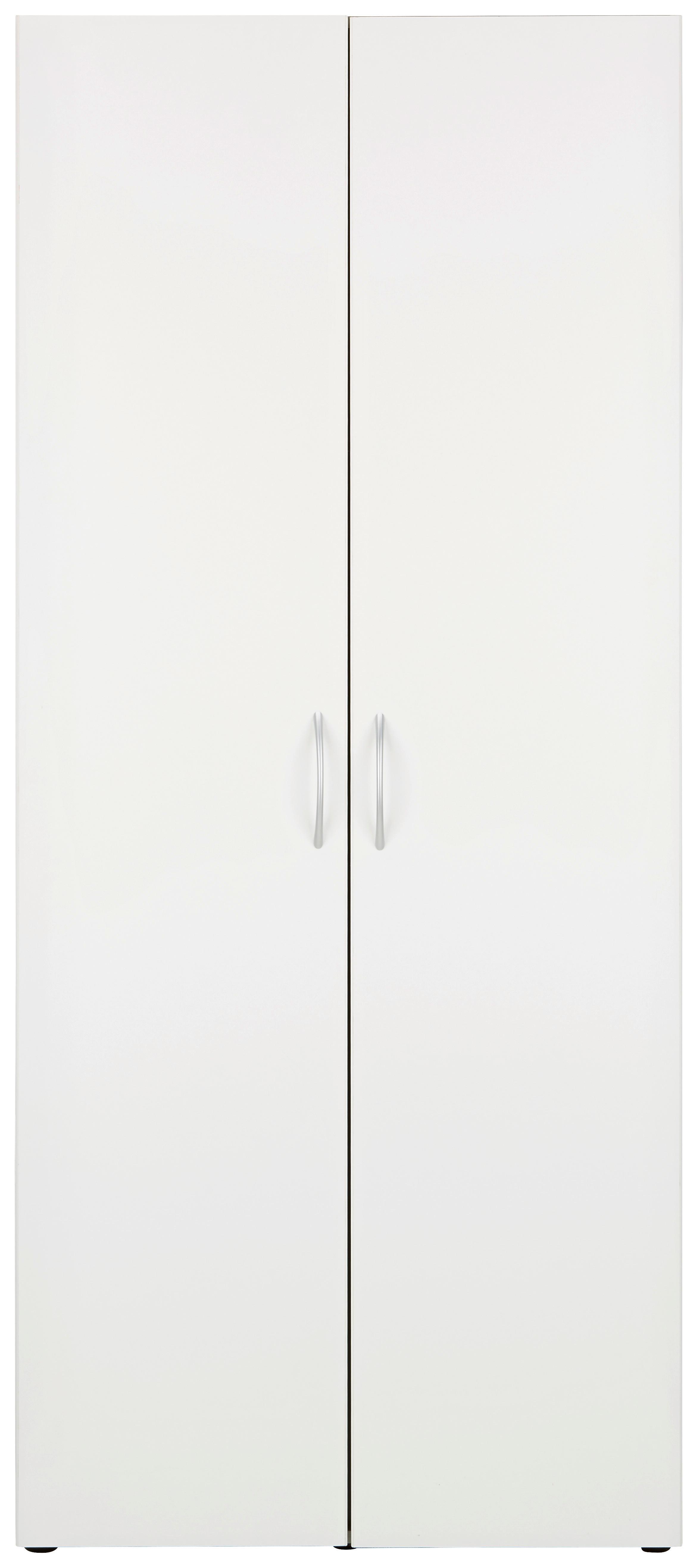 Večnamenska Omara Mrk, Bela - bela/barve aluminija, Konvencionalno, umetna masa/leseni material (80/185/40cm) - Mömax