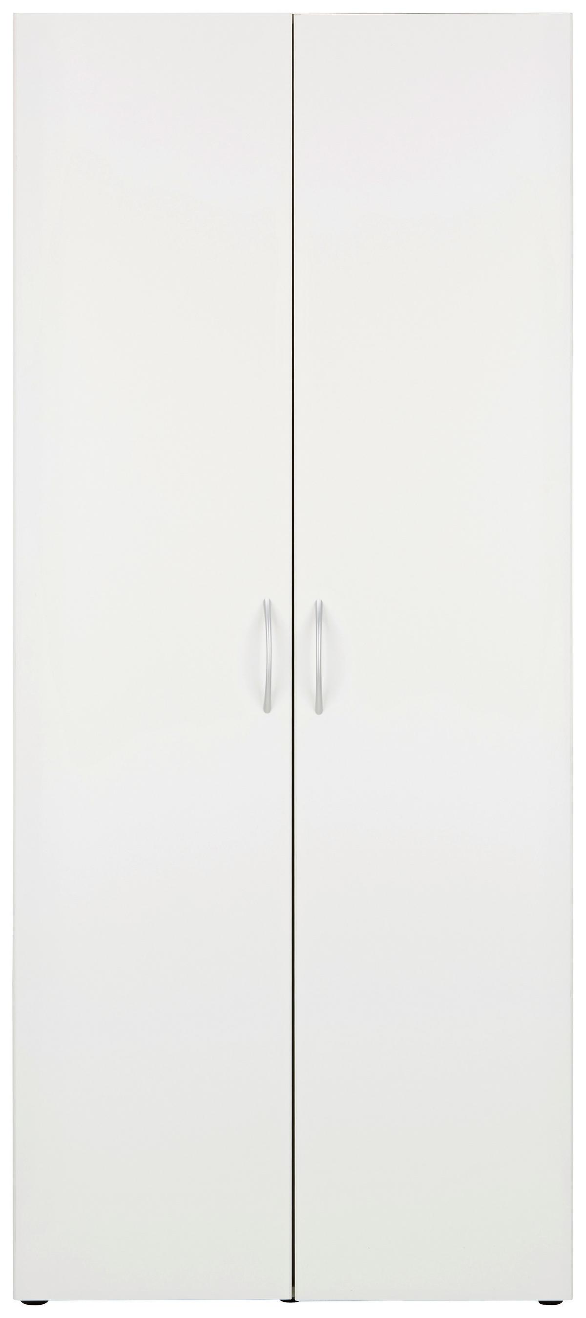 Mehrzweckschrank in Weiss - Weiss/Alufarben, Konventionell, Holzwerkstoff/Kunststoff (80/185/40cm) - Mömax