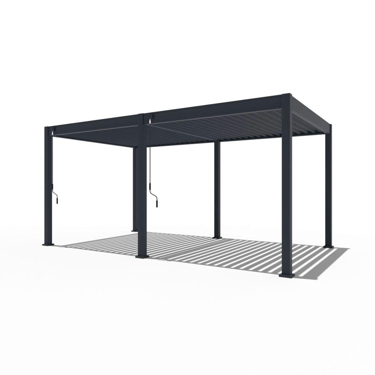 Pergola Trumpf, Antracit, 3x5,3m - barve grafita, Basics, kovina (300/255/530cm) - Gardenson