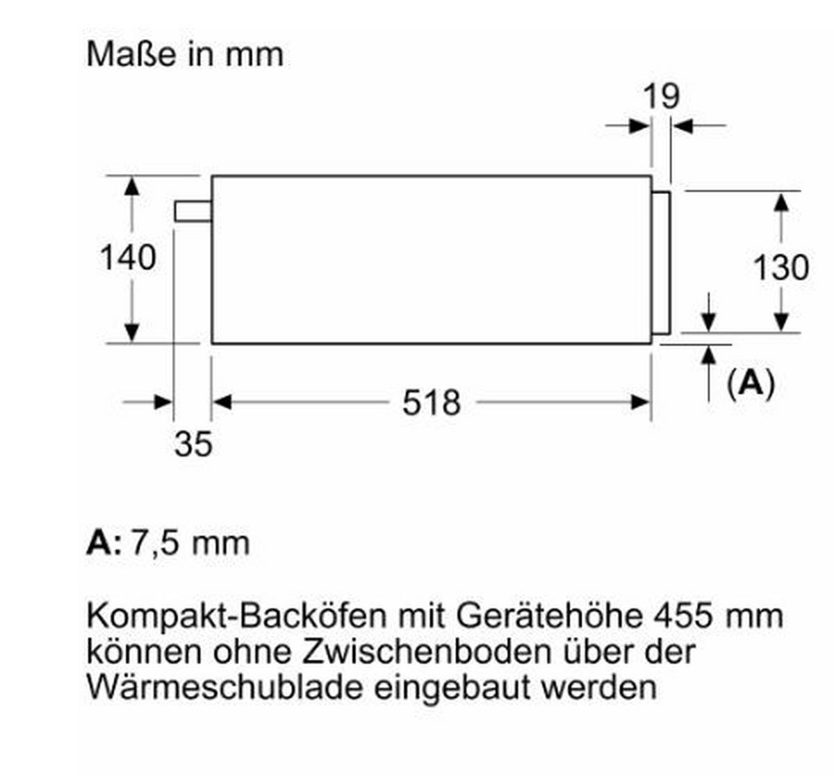 Wärmeschublade N24HA11N1 in Edelstahl Schwarz - Edelstahlfarben/Schwarz (59,4/14/51,8cm) - Neff