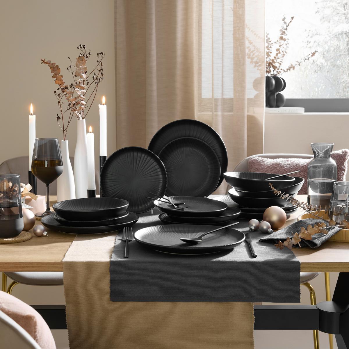 Servis Za Jelo Blacky - crna, Moderno, keramika - Mömax