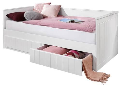 Mladinska Raztegljiva Postelja Timmi, Bela, 90-180x200 - bela, Moderno, leseni material (90/200cm) - MID.YOU
