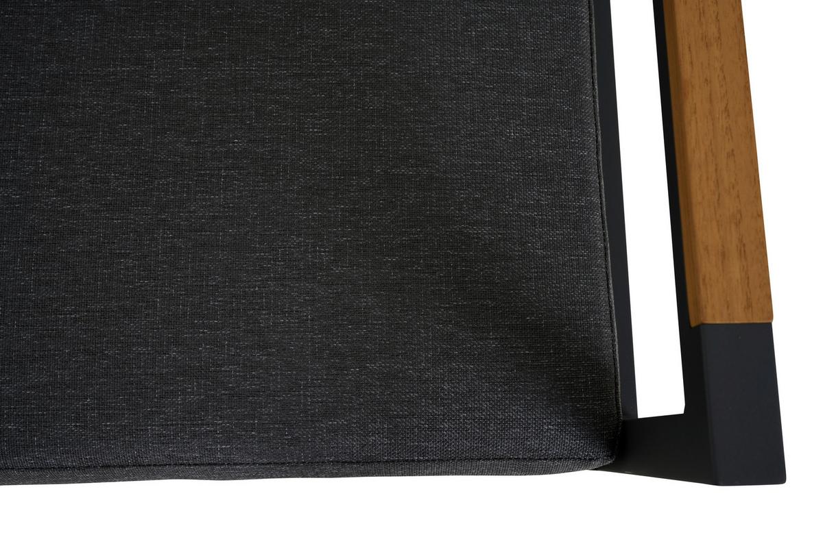 3er-Loungesofa Calera Anthrazit/Echtholz - Anthrazit, Basics, Holz/Textil (219/81/91cm) - Siena Garden