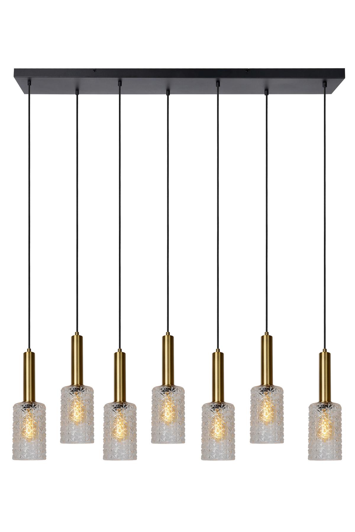 LAMPA WISZĄCA 45498/07/60 CORALIE - przezroczysty, Design, szkło (132/25/150cm) - Lucide
