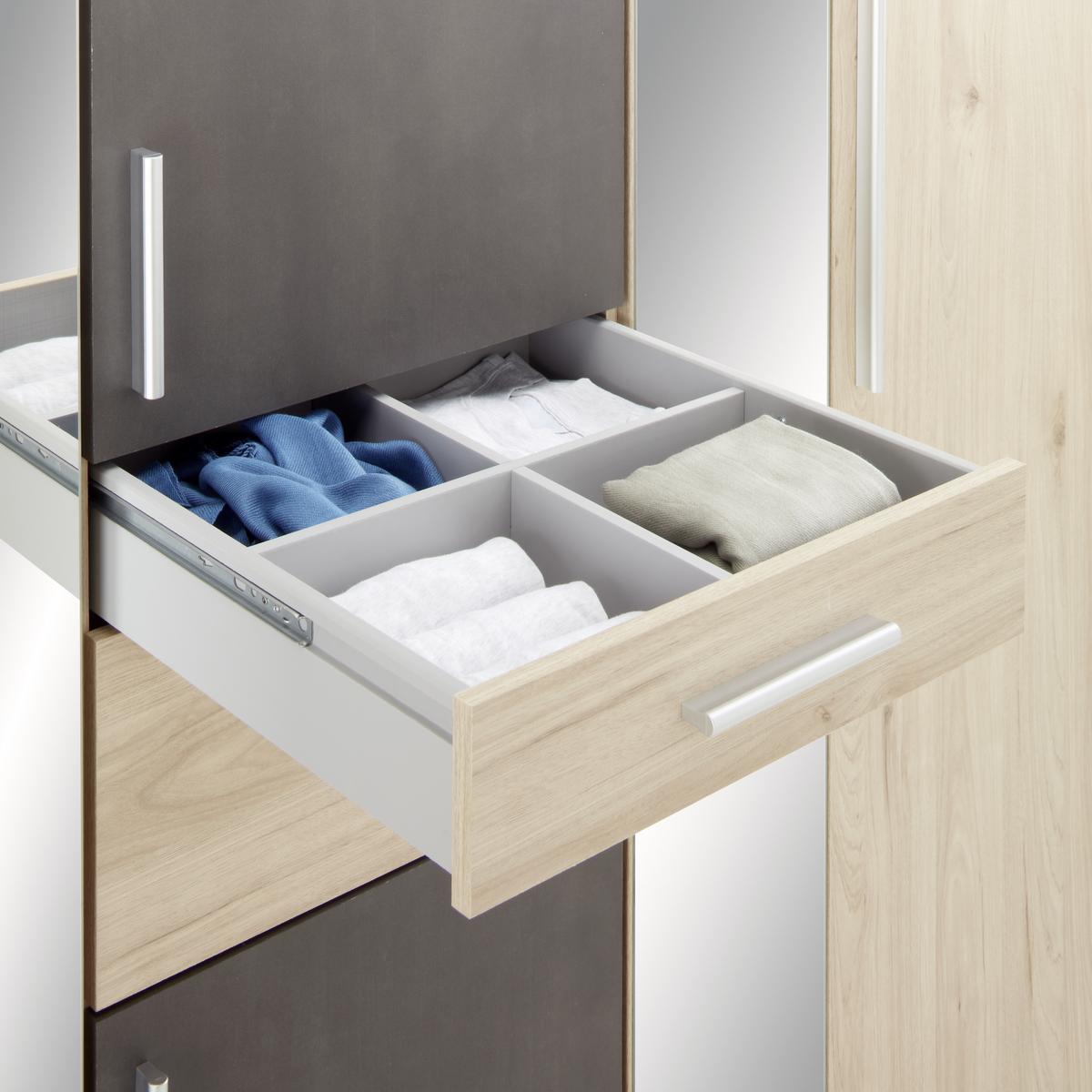 Ormar S Klasičnim Vratima Odessa - boje hrasta/boje aluminija, Konvencionalno, drvni materijal/plastika (225/208/58cm) - Modern Living