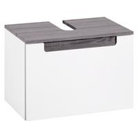 Waschbeckenunterschrank in Weiss/Eichefarbe 'Siena' - Weiß/Silbereichenfarben, MODERN, Holzwerkstoff (60/40/35cm) - Held